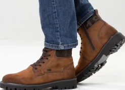 Rieker , gefütterte Herren-Boots, Winterschuhe, Weite H, mit Reißverschluss COGNAC