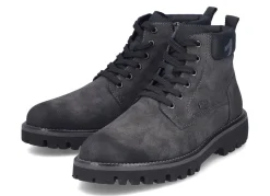 New Rieker , gefütterte Herren-Boots, Winterschuhe, Weite H, mit Reißverschluss ANTHRAZIT