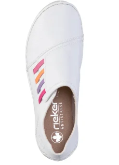 New Rieker , klassische Damen-Slipper, mit Gummizug WEISS