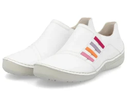 New Rieker , klassische Damen-Slipper, mit Gummizug WEISS
