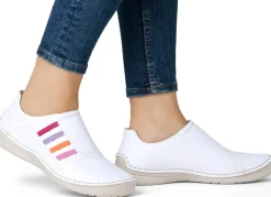 New Rieker , klassische Damen-Slipper, mit Gummizug WEISS
