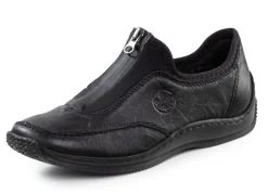 Clearance Rieker , klassische Damen-Slipper, mit Reißverschluss SCHWARZ