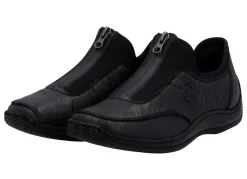 Clearance Rieker , klassische Damen-Slipper, mit Reißverschluss SCHWARZ