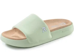 Online Rieker , leichte Damen-Slides, mit gepolsterter Lederdecksohle MINT