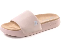 Discount Rieker , leichte Damen-Slides, mit gepolsterter Lederdecksohle ROSA