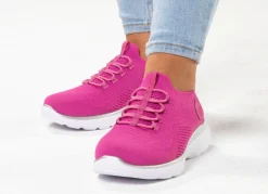 Best BADER Rieker, leichte Damen-Sneaker, Weite G, mit MemoSoft-Textileinlage PINK