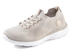 New BADER Rieker, leichte Damen-Sneaker, Weite G, mit MemoSoft-Textileinlage KIESEL