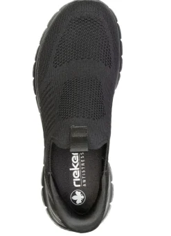 Clearance Rieker , leichte Herren-Slipper, mit verstärkter Hinterkappe SCHWARZ