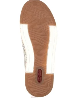 Rieker , modische Damen-Boots, Weite G, mit herausnehmbarem Fußbett WEISS-BUNT