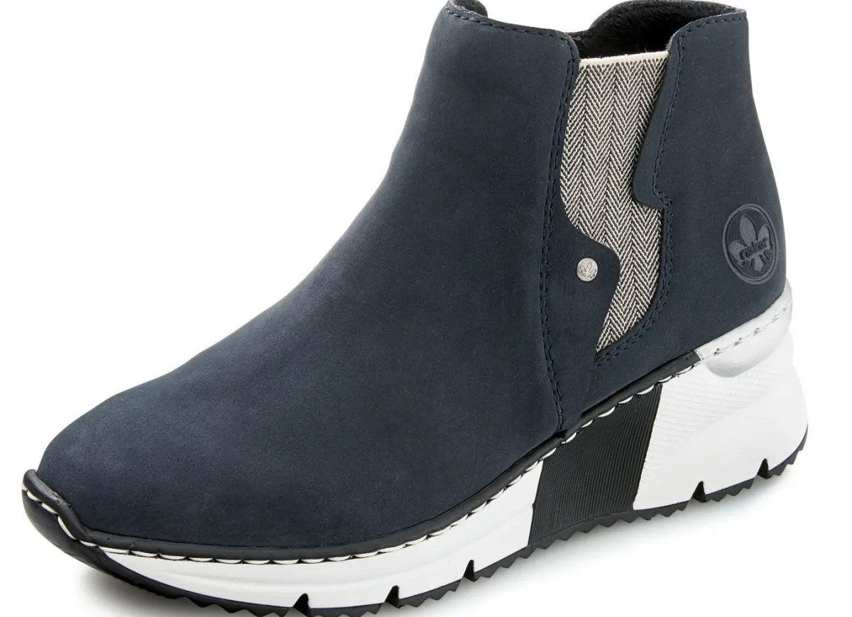 Hot Rieker , modische Damen-Boots, Weite G, mit Reißverschluss DUNKELBLAU