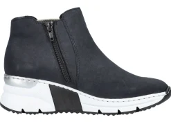 Hot Rieker , modische Damen-Boots, Weite G, mit Reißverschluss DUNKELBLAU