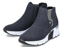 Hot Rieker , modische Damen-Boots, Weite G, mit Reißverschluss DUNKELBLAU