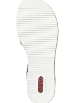Discount Rieker , modische Damen-Sandalen, mit Gummizug BLEU-SILBER