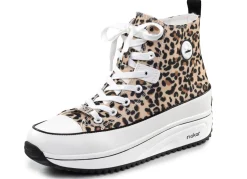Discount Rieker Schnür-Bootie in Leo-Print oder Denim-Style BRAUN-SCHWARZ-WEISS