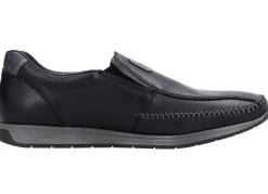 Discount Rieker Slipper aus Nappaleder SCHWARZ