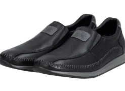 Discount Rieker Slipper aus Nappaleder SCHWARZ