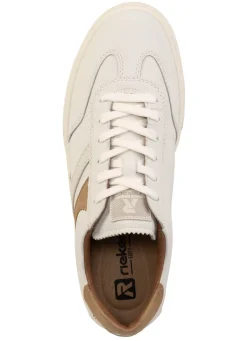 New Rieker Sneaker aus weichem Nappaleder WEISS-CAMEL