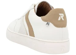 New Rieker Sneaker aus weichem Nappaleder WEISS-CAMEL