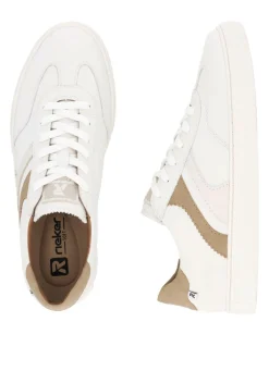 New Rieker Sneaker aus weichem Nappaleder WEISS-CAMEL