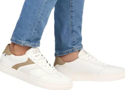 New Rieker Sneaker aus weichem Nappaleder WEISS-CAMEL