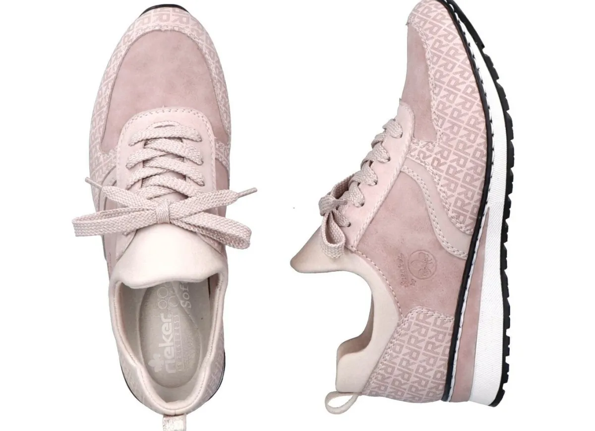 Outlet Rieker Sneaker mit Zierschnürung PUDERROSÉ
