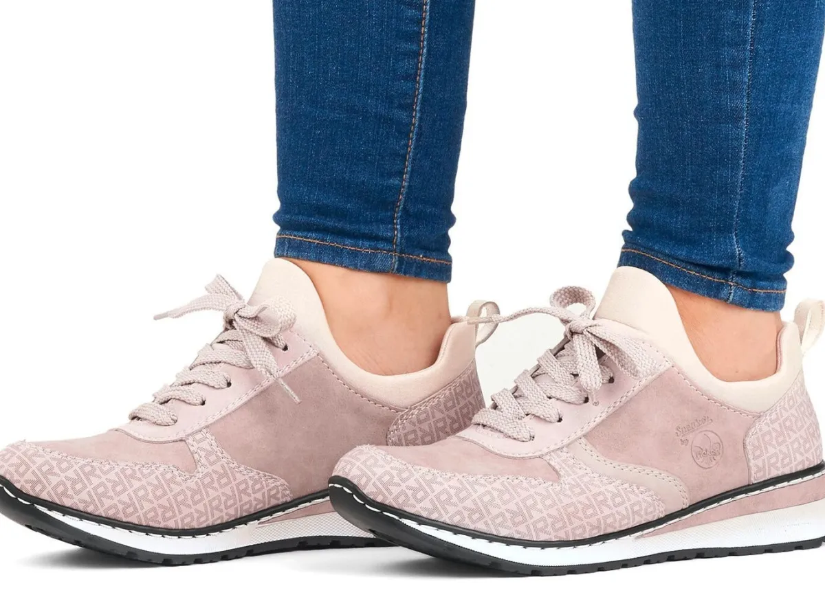 Outlet Rieker Sneaker mit Zierschnürung PUDERROSÉ