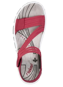 Clearance Rieker , sportliche Damen-Sandalen, mit zwei Klettspangen ROT