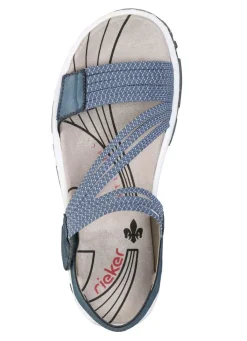 Sale Rieker , sportliche Damen-Sandalen, mit zwei Klettspangen BLAU