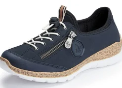 Outlet Rieker , sportliche Damen-Sneaker, mit MemoSoft Decksohle DUNKELBLAU