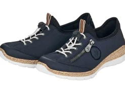 Outlet Rieker , sportliche Damen-Sneaker, mit MemoSoft Decksohle DUNKELBLAU