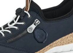 Outlet Rieker , sportliche Damen-Sneaker, mit MemoSoft Decksohle DUNKELBLAU