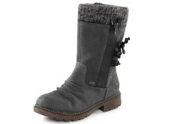 Outlet Rieker Stiefel aus Nubukmaterial ANTHRAZIT-SCHWARZ