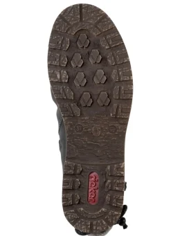 Outlet Rieker Stiefel aus Nubukmaterial ANTHRAZIT-SCHWARZ