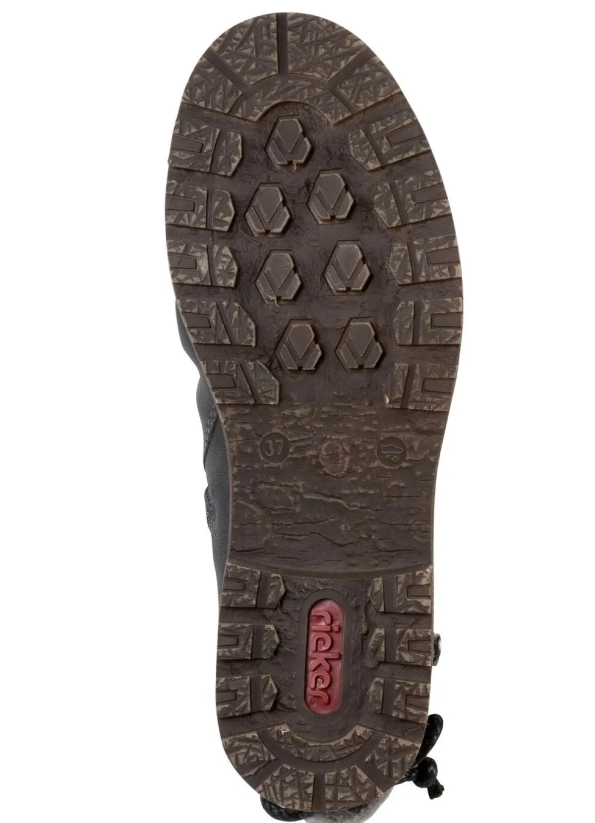 Outlet Rieker Stiefel aus Nubukmaterial ANTHRAZIT-SCHWARZ