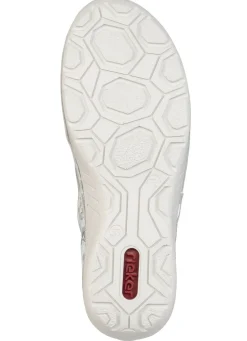 Discount Rieker , stilvolle Damen-Sneaker, mit elastischer Zierschnürung ECRU