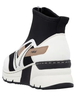 Clearance Rieker , stylische Damen-Boots, Weite G, mit herausnehmbarem Fußbett CREME-SCHWARZ-BRAUN