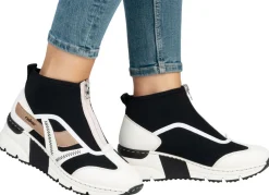 Clearance Rieker , stylische Damen-Boots, Weite G, mit herausnehmbarem Fußbett CREME-SCHWARZ-BRAUN