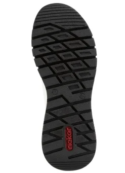 Rieker , stylische Damen-Sneaker, Weite H, mit herausnehmbarem Fußbett WEISS-SCHWARZ
