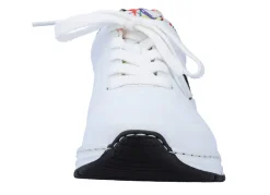Rieker , stylische Damen-Sneaker, Weite H, mit herausnehmbarem Fußbett WEISS-SCHWARZ