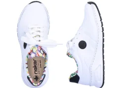 Rieker , stylische Damen-Sneaker, Weite H, mit herausnehmbarem Fußbett WEISS-SCHWARZ