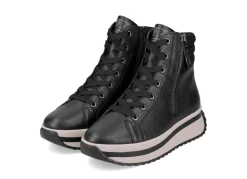 Outlet Rieker , trendige Damen-Boots, Winterschuhe, mit herausnehmbarem Fußbett SCHWARZ