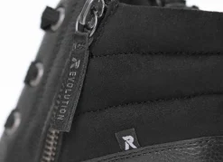 Outlet Rieker , trendige Damen-Boots, Winterschuhe, mit herausnehmbarem Fußbett SCHWARZ