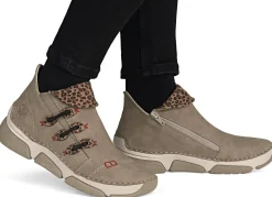 Sale Rieker , trendige Damen-Boots, Winterschuhe, mit Reißverschluss TAUPE-BRAUN