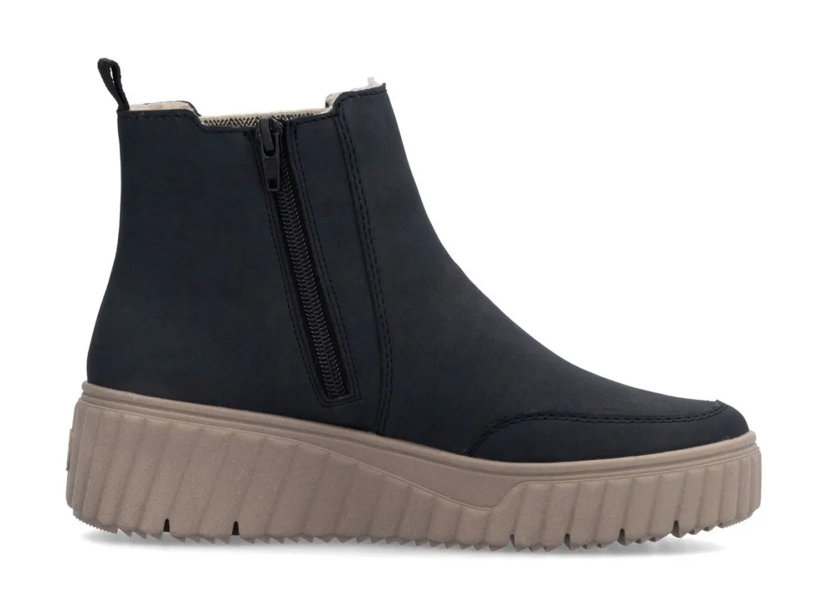 Sale Rieker , trendige Damen-Boots, Winterschuhe, mit herausnehmbarem Fußbett DUNKELBLAU