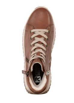 New Rieker , trendige Damen-Boots, Winterschuhe, mit herausnehmbarem Fußbett BRAUN