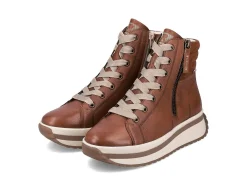 New Rieker , trendige Damen-Boots, Winterschuhe, mit herausnehmbarem Fußbett BRAUN