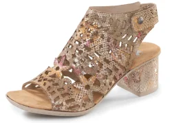 Best Rieker , trendige Damen-Sandaletten, mit Fersen-Klettverschluss MULTICOLOR