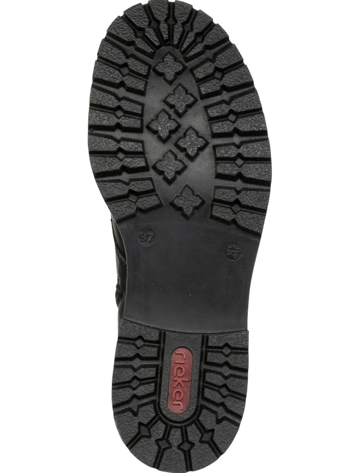 Outlet BADER Rieker, trendige Damen-Stiefeletten, Winterschuhe, mit Reißverschluss SCHWARZ-BRAUN