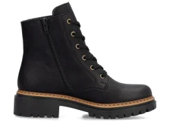 Outlet BADER Rieker, trendige Damen-Stiefeletten, Winterschuhe, mit Reißverschluss SCHWARZ-BRAUN