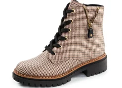 BADER Rieker, trendige Damen-Stiefeletten, Winterschuhe, mit Reißverschluss BEIGE-SCHWARZ